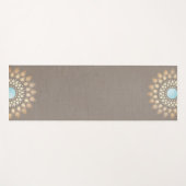 Gouden Lotus Mandala Taupe Yogamat (Voorkant (horizontaal))