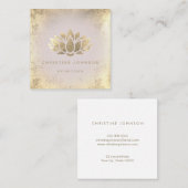 Gouden Lotus ontwerp Vierkante Visitekaartje (Voorkant / Achterkant)