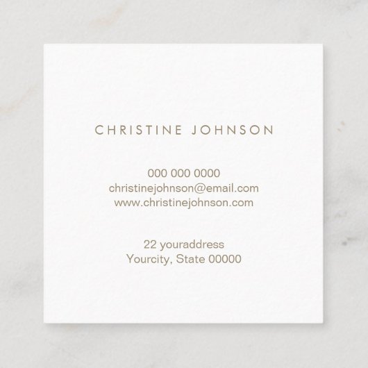 Gouden Lotus ontwerp Vierkante Visitekaartje (Achterkant)