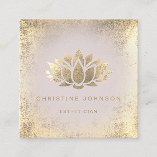 Gouden Lotus ontwerp Vierkante Visitekaartje (Voorkant)