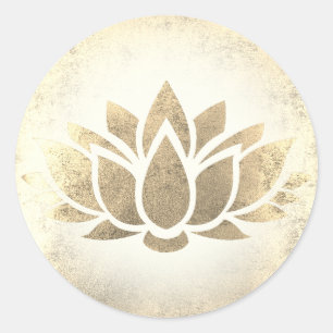 gouden lotus ronde sticker
