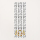 Gouden Lotus Silhouet op Zwart & Wit Patroon Yogamat (Voorkant)