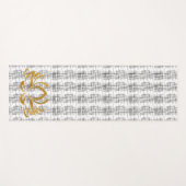 Gouden Lotus Silhouet op Zwart & Wit Patroon Yogamat (Voorkant (horizontaal))