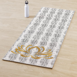 Gouden Lotus Silhouet op Zwart & Wit Patroon Yogamat