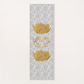Gouden Lotus Silhouetten op Zwart & Wit Patroon Yogamat (Voorkant)