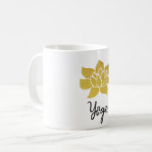 ** Gouden Lotus Yoga Gouden Lotus Wit Koffiemok (Voorkant links)