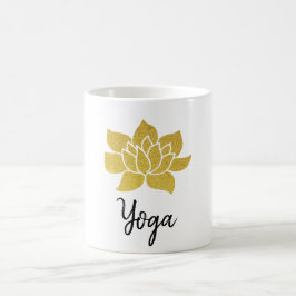 ** Gouden Lotus Yoga Gouden Lotus Wit Koffiemok