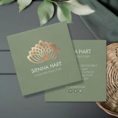 Gouden Lotus Yoga Instructeur Vierkante Visitekaartje