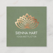 Gouden Lotus Yoga Instructeur Vierkante Visitekaartje (Voorkant)