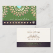 Gouden Lotus Yoga Meditatie 10 Klasse Punch Loyali Klantenkaartje (Voorkant / Achterkant)