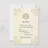 Gouden Lotus Yoga RSVP Kaartje (Voorkant)