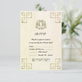 Gouden Lotus Yoga RSVP Kaartje (Staand voorkant)
