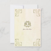 Gouden Lotus Yoga RSVP Kaartje (Achterkant)