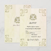 Gouden Lotus Yoga RSVP Kaartje (Voorkant / Achterkant)