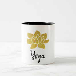 ** Gouden Lotus Yoga Yogi Gouden Lotus Tweekleurige Koffiemok
