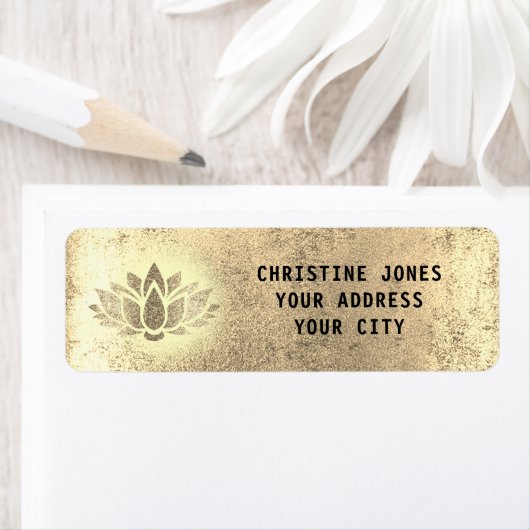 gouden lotusbloem etiket (Insitu)