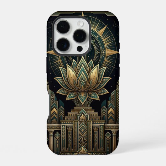 Gouden Lotusbloem | iPhone 16 Pro Hoesje (Achterkant)