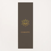 Gouden lotusbloem naam bruin yogamat (Voorkant)