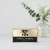 Gouden Lovertje | Sleutels en Home Logo | Vastgoed Visitekaartje (Staand voorkant)