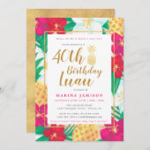 Gouden Luau-feestuitnodigingen Kaart (Voorkant / Achterkant)