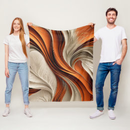 Gouden Lucht – Koper en Brons Abstract Fleece Deken