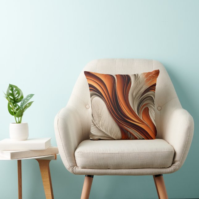 Gouden Lucht – Koper en Brons Abstract Kussen (Stoel)