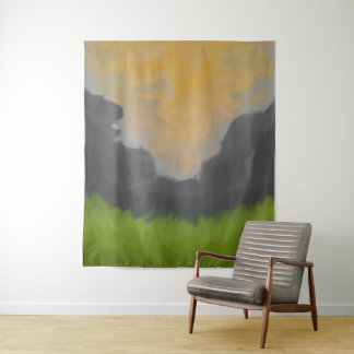 Gouden lucht landschapschildering wandkleed
