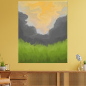 Gouden lucht landschapsschildering canvas afdruk (Insitu (Woonkamer))