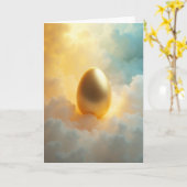Gouden Lucht Ovaal Kaart (Gele Bloem)