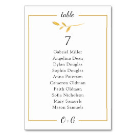 Gouden luchtige tak. Classy Wedding zitplaatskaart Kaart