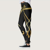 Gouden Luciferiaanse Sigil van Lucifer Pagan Leggi Leggings (Links)