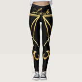 Gouden Luciferiaanse Sigil van Lucifer Pagan Leggi Leggings (Voorkant)