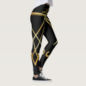 Gouden Luciferiaanse Sigil van Lucifer Pagan Leggi Leggings (Rechts)