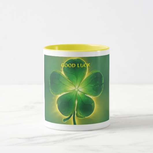 Gouden Lucky Clover Glow Good Luck Mok (Midden)