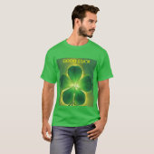 Gouden Lucky Clover Glow Good Luck T-shirt (Voorkant volledig)