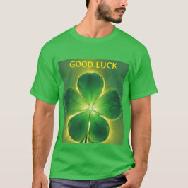 Gouden Lucky Clover Glow Good Luck T-shirt