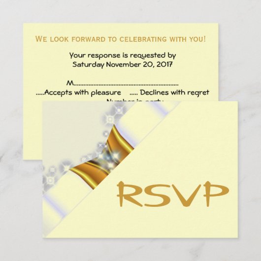 Gouden luifel RSVP Kaart (Voorkant / Achterkant)