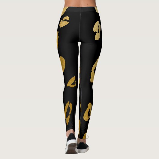 Gouden luipaard Cheetah Wild Animal Print Chique Leggings (Achterkant)