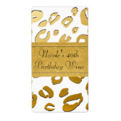 GOUDEN Luipaard ELKE KLEUR Custom Party Wijnlabel Etiket (Voorkant)
