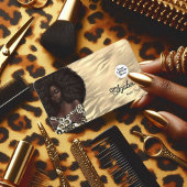 Gouden luipaard en tijger Afro-Amerikaanse kapsalo Visitekaartje