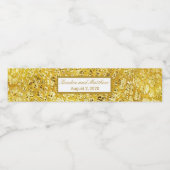 Gouden Luipaard Glitter Textuur Waterfles Etiket (Enkel label)