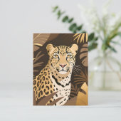 Gouden Luipaard Jungle Boho Wilde Dieren Briefkaart (Staand voorkant)
