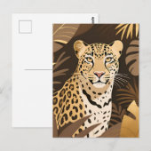 Gouden Luipaard Jungle Boho Wilde Dieren Briefkaart (Voorkant / Achterkant)