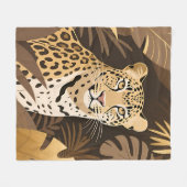 Gouden Luipaard Jungle Boho Wilde Dieren Fleece Deken (Voorkant (Horizontaal))