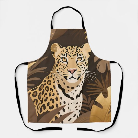 Gouden Luipaard Jungle Boho Wilde Dieren  Schort (Voorkant)