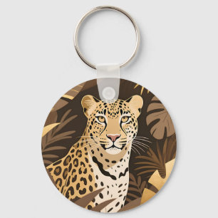 Gouden Luipaard Jungle Boho Wilde Dieren  Sleutelhanger