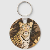 Gouden Luipaard Jungle Boho Wilde Dieren  Sleutelhanger (Achterkant)