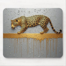 Gouden Luipaard Met Effect van Druipende Verf 🐆