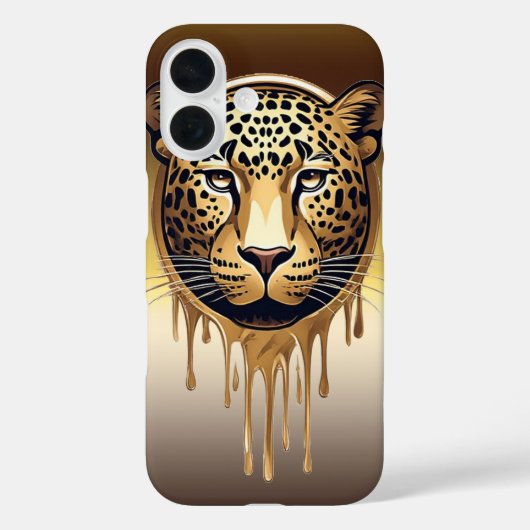 Gouden luipaard met metalen druppelende effecten � Case-Mate iPhone case (Achterkant)