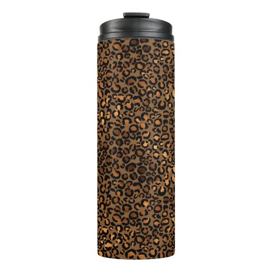 Gouden Luipaard Patroon Thermosbeker (Voorkant)